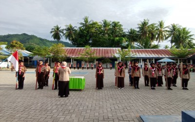Perjusami Penerimaan Tamu Penggalang serta Pelantikan Wapinru, Pinru, dan Pratama Gudep 04.047–04.048 Pangkalan SMP Negeri 1 Malunda